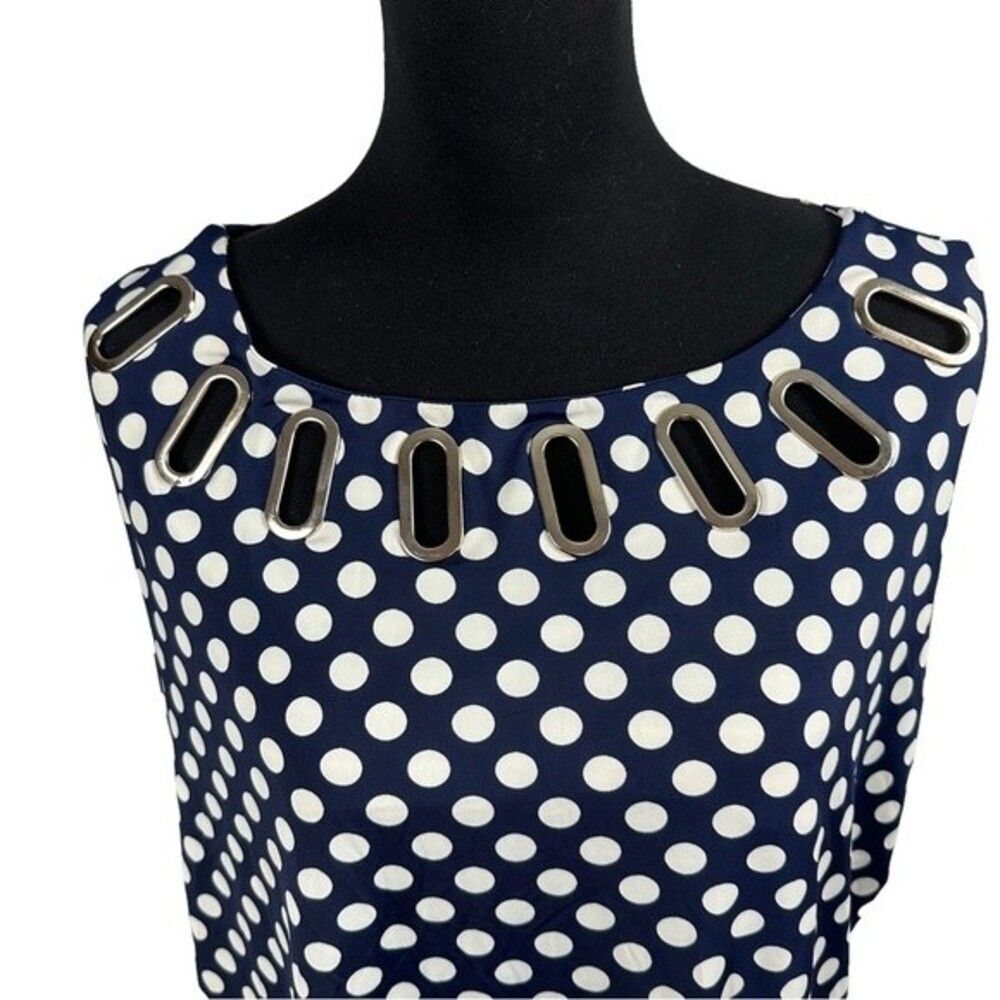 La Vanya Blue Polka Dot Mini Dress Sz 1x